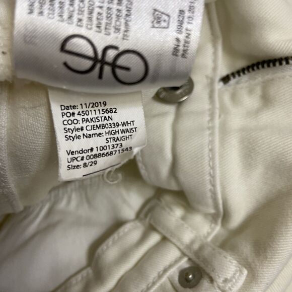 Ella Moss High Waist Straight Leg White Denim Jeans Size 8/29 - Picture 15 of 15